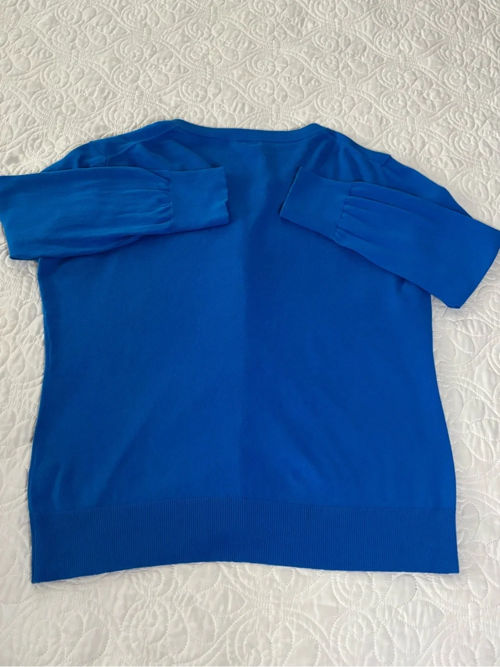 J. Crew Royal Blue Crewneck Button-Front Cardigan